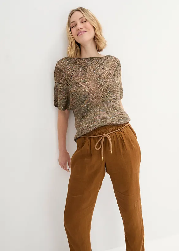 Pull on-bukse i 100% lin, bonprix