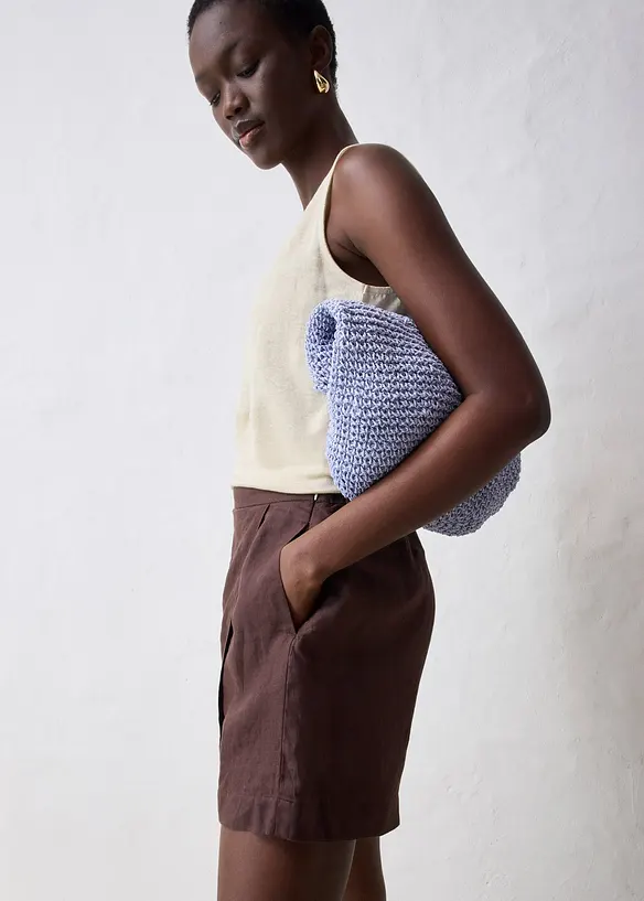 Skort i 100% lin, bonprix