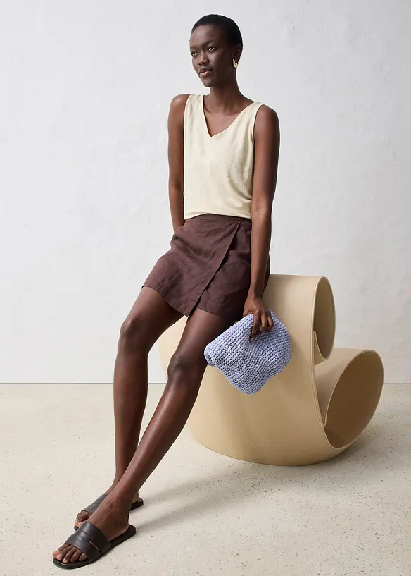 Skort i 100% lin, bonprix