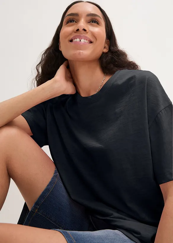 Oversized topp med trykk, bonprix