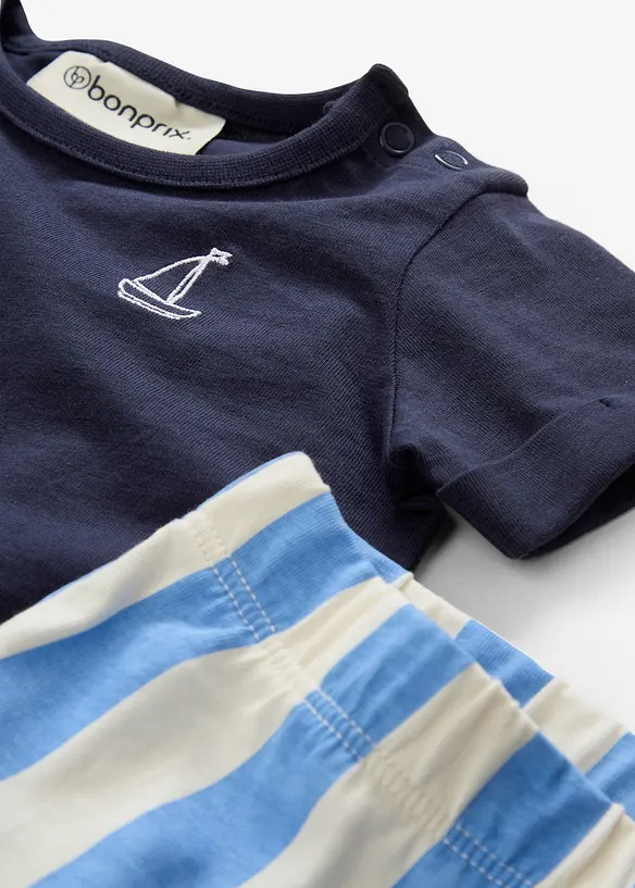Topp og shorts til baby i 100% økologisk bomull (2-delt sett), bonprix