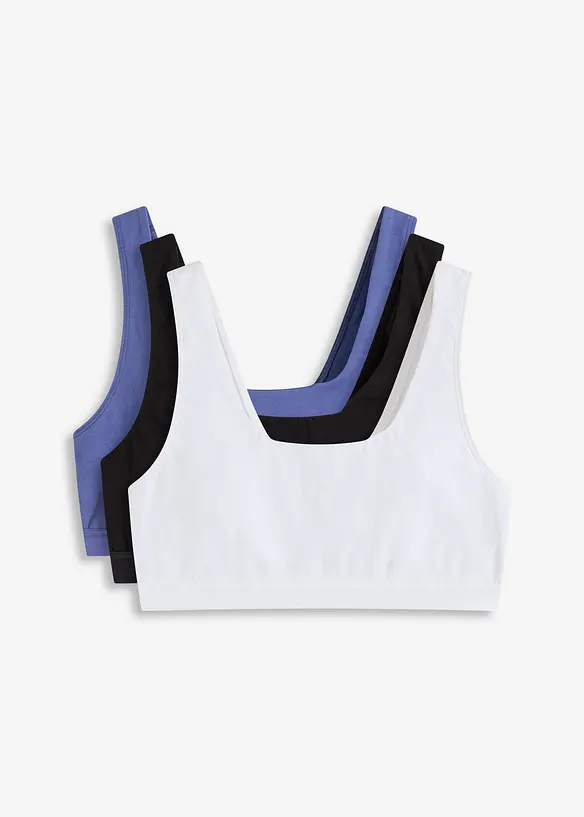 BH-topp med økologisk bomull (3-pack), bonprix