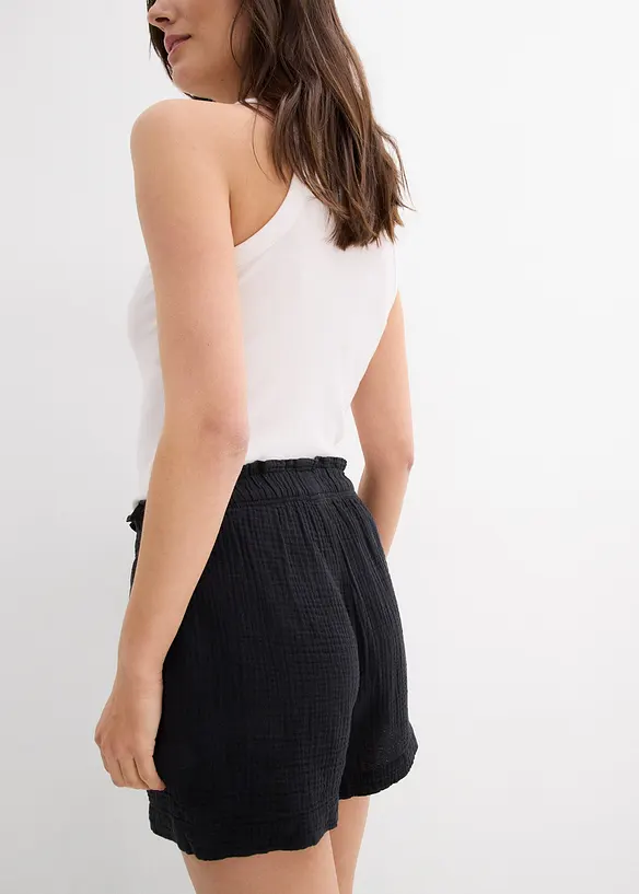 Musselin-shorts i 100% bomull, bonprix