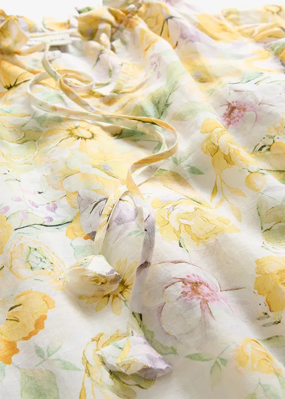 Maxikjole i rami med blomsterprint, bonprix