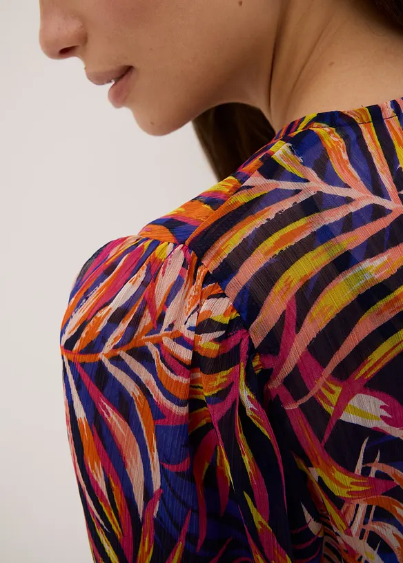 Chiffonbluse med trykt mønster, bonprix
