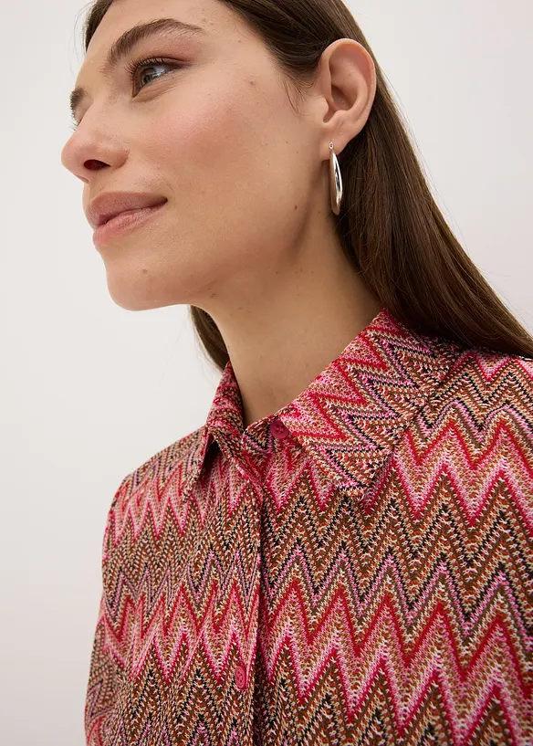 Lang bluse i hekle look, bonprix