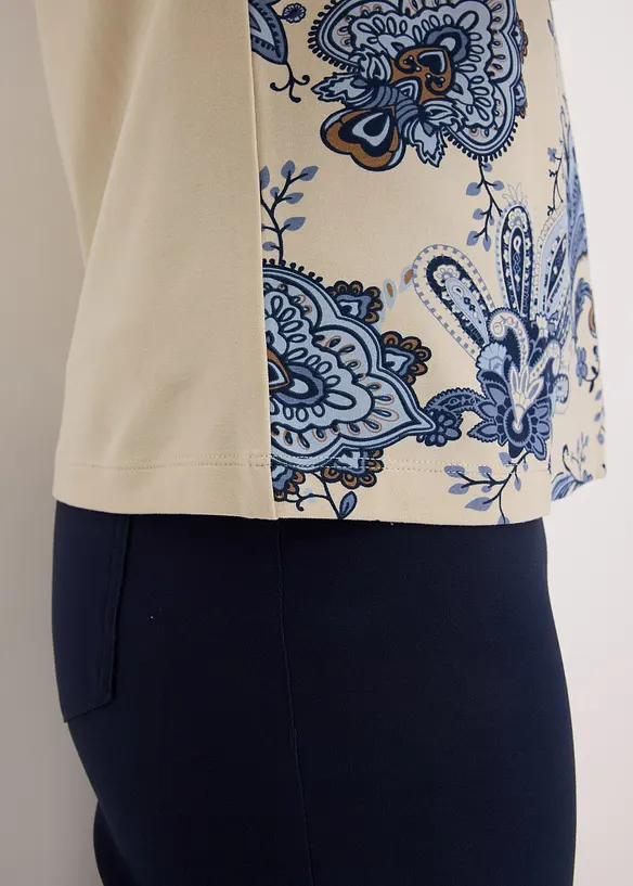 Oversized topp med blondebånd, bonprix
