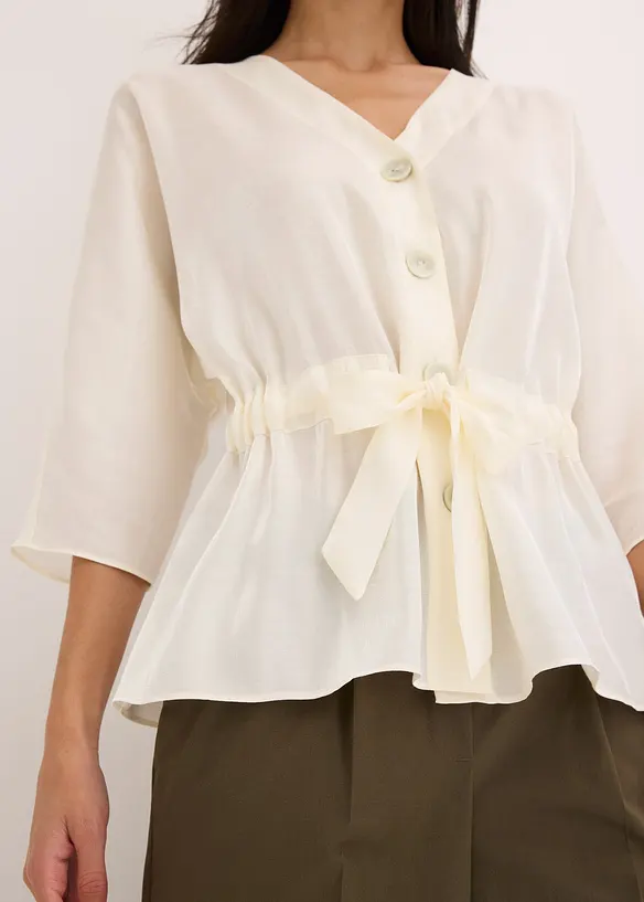 Bluse med knytebelte, bonprix