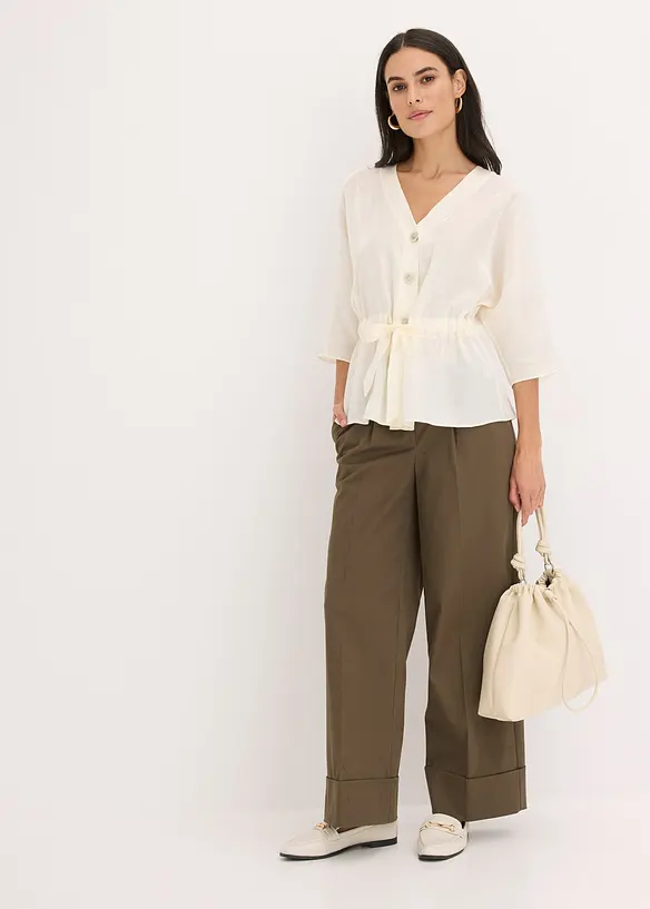 Bluse med knytebelte, bonprix