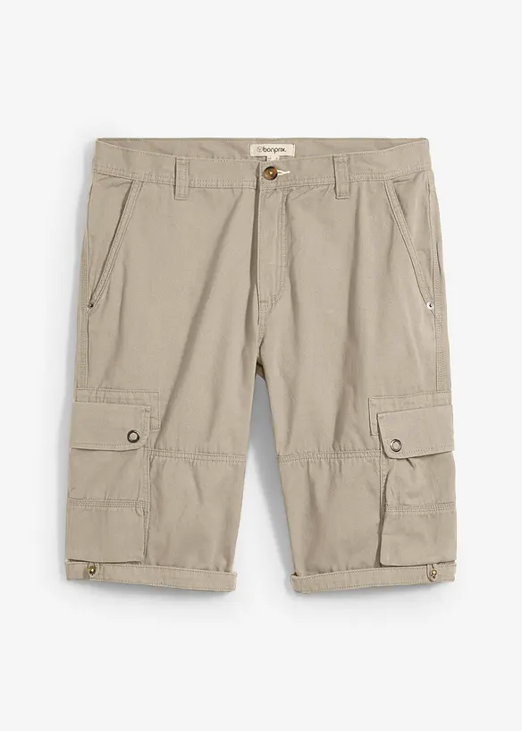 Cargo-bermuda i ren bomull, Regular Fit, bonprix