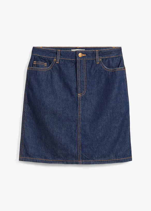 Denimskjørt Mid Waist, Low Stretch, bonprix