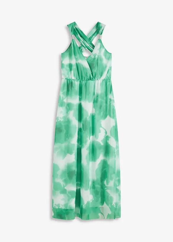Stroppekjole i chiffon med nydelig trykt mønster, bonprix