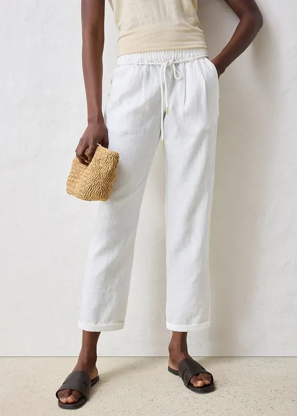 Pull on-bukse i 100% lin, bonprix