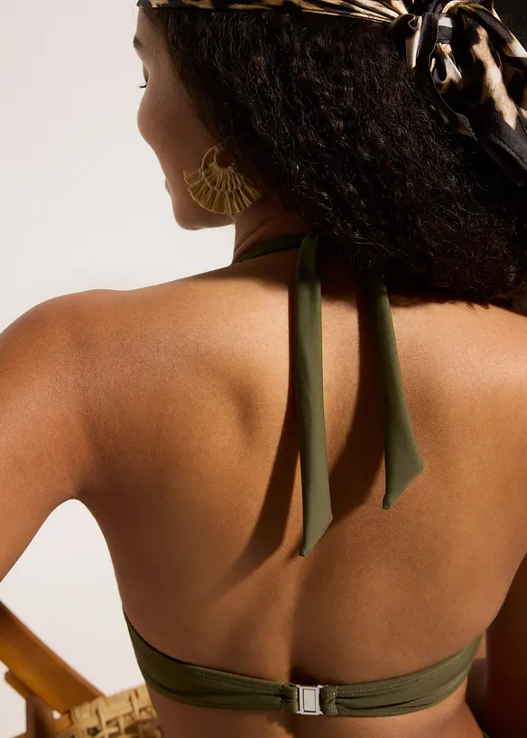 Halterneck-bikinitopp med V-hals, bonprix