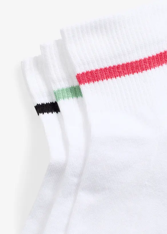 Ankelsokker med økologisk bomull og frotté på innsiden (3-pack), bonprix