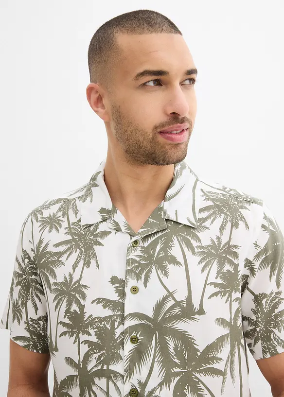 Kortermet skjorte i viskose, Slim Fit, bonprix