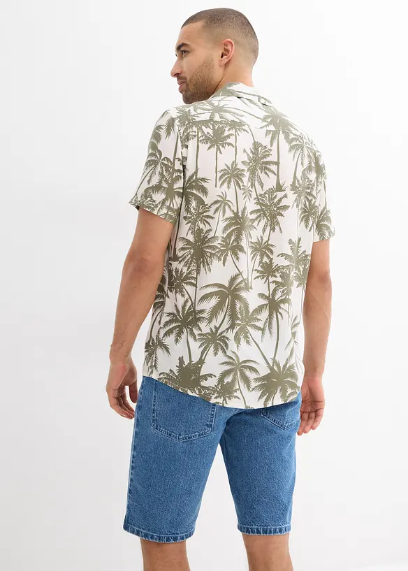 Kortermet skjorte i viskose, Slim Fit, bonprix