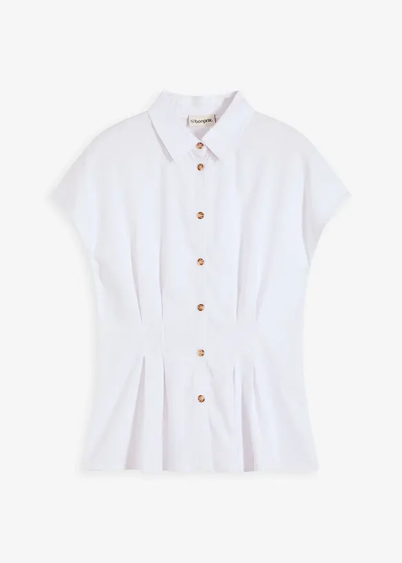 Kortermet bluse i luftig linmiks, bonprix