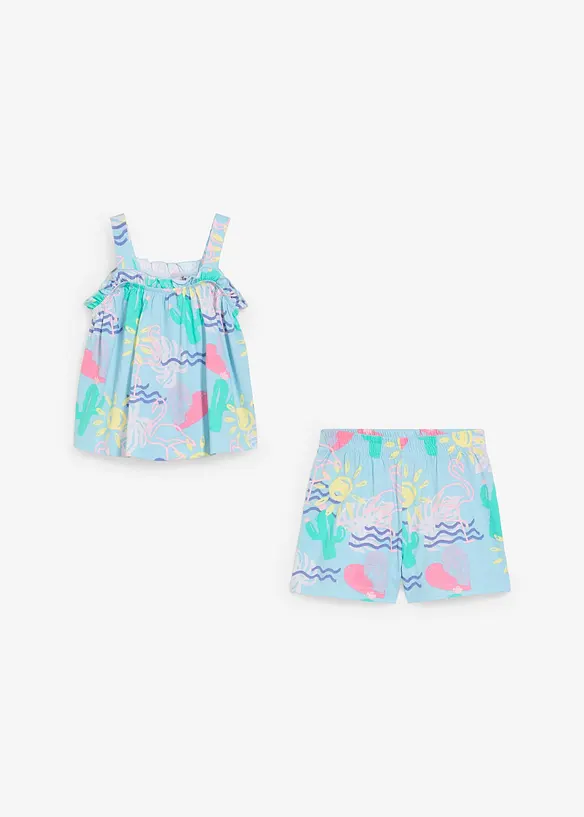 Topp og shorts i 100% økologisk bomull (2-delt sett), bonprix