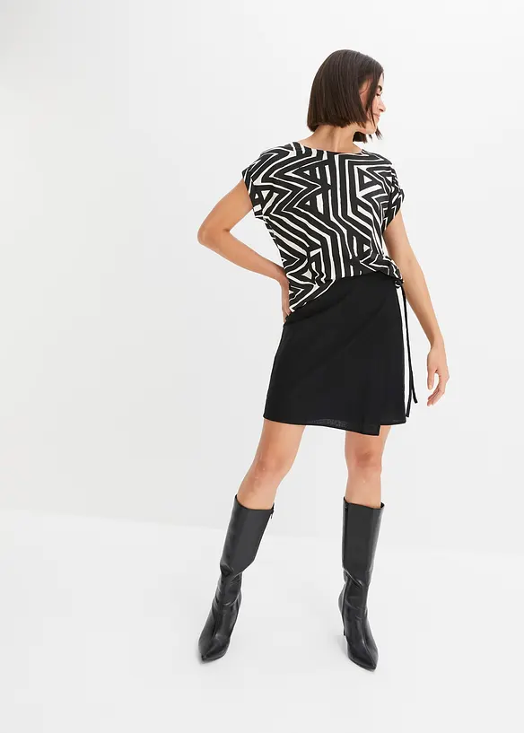Oversized topp med trykt mønster, bonprix