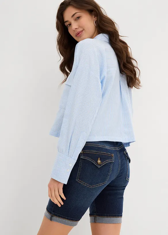 Bermudashorts i denim Mid Waist, bonprix