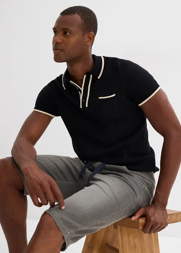 Bermudashorts i sweat-denim look med komfortsnitt, Regular Fit, bonprix