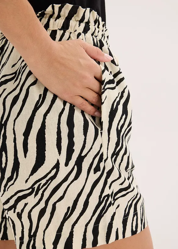 Paperbag-shorts med snøring, bonprix
