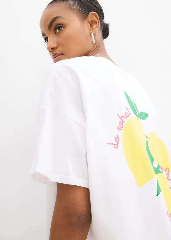 Oversized topp i 100% økologisk bomull, bonprix