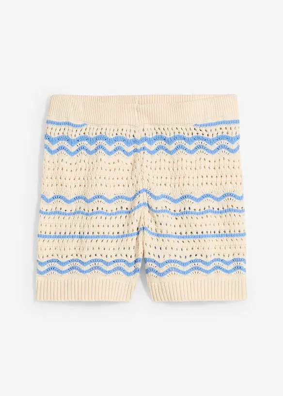 Strikkeshorts av luftig bomull-/linmiks, bonprix