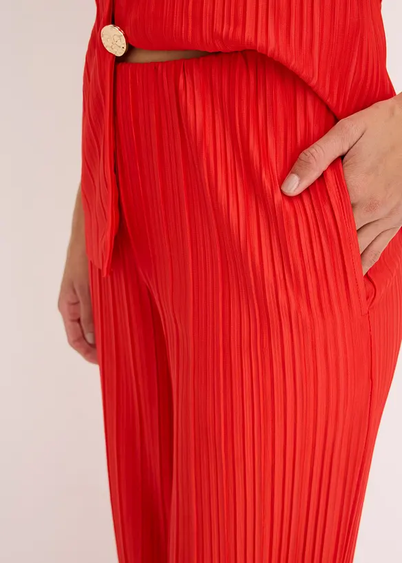 Jerseybukse i plissert materiale, bonprix