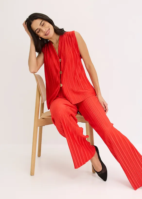 Topp i plissert materiale, bonprix