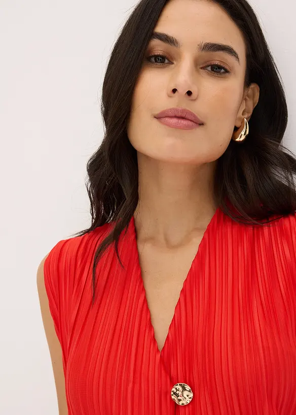 Topp i plissert materiale, bonprix