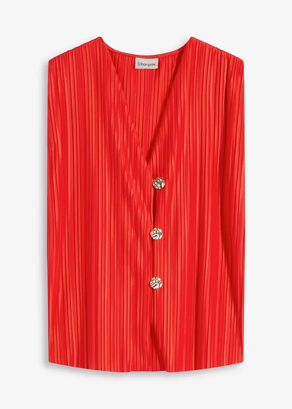 Topp i plissert materiale, bonprix