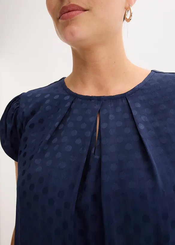 Jacquardvevd kjole med sydde folder, bonprix