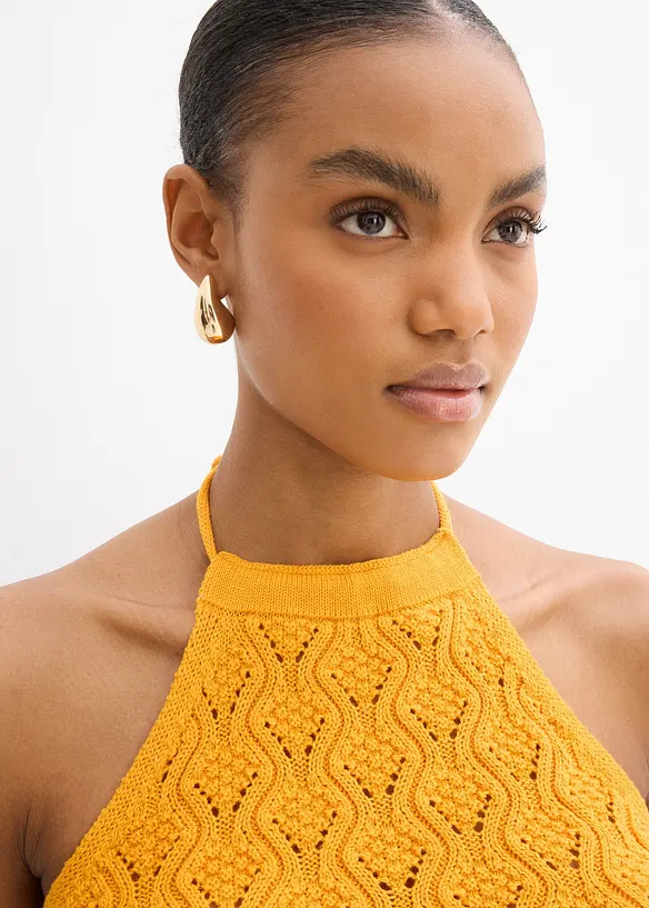 Halterneck-topp i strikket materiale, bonprix