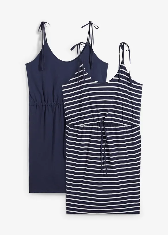 Jerseykjole i 100% bomull (2-pack), bonprix