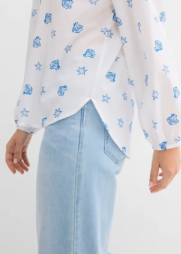 Oversized bluse av ren bomull, bonprix