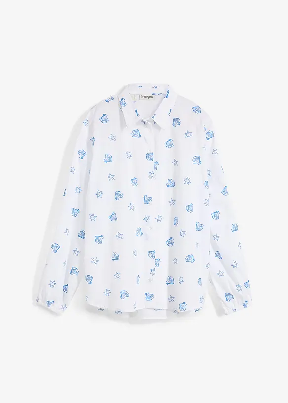 Oversized bluse av ren bomull, bonprix