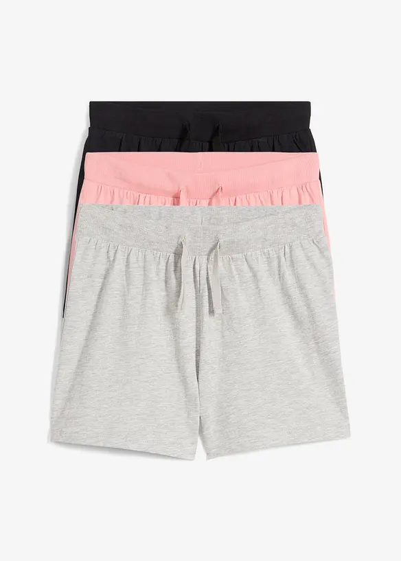 Jerseyshorts i 100% økologisk bomull (3-pack), bonprix