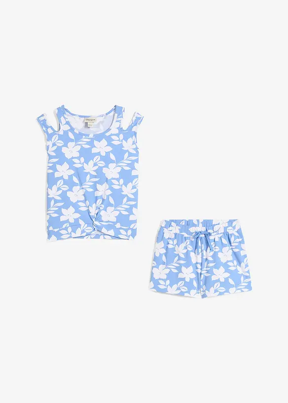 Jerseytopp og shorts (2-delt sett) i 100% økologisk bomull, bonprix