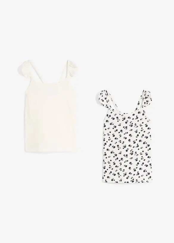 Topp (2-pack) i 100% økologisk bomull, bonprix