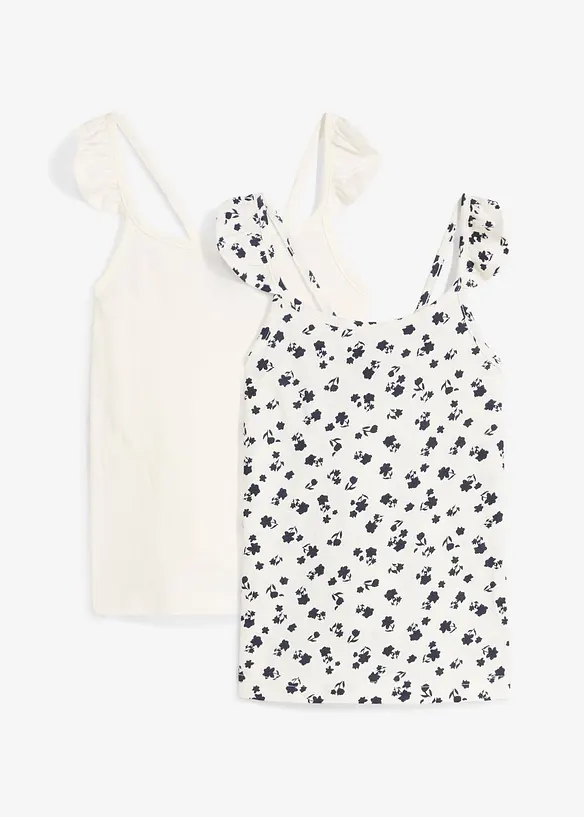 Topp (2-pack) i 100% økologisk bomull, bonprix