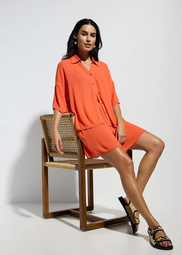 Kort strandbluse i lett viskose, bonprix