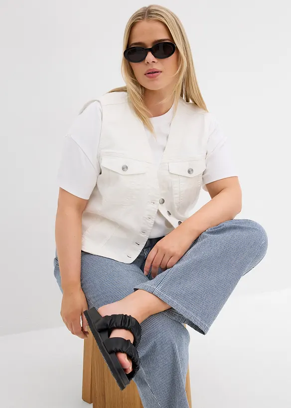 Jeansvest med stretch, bonprix