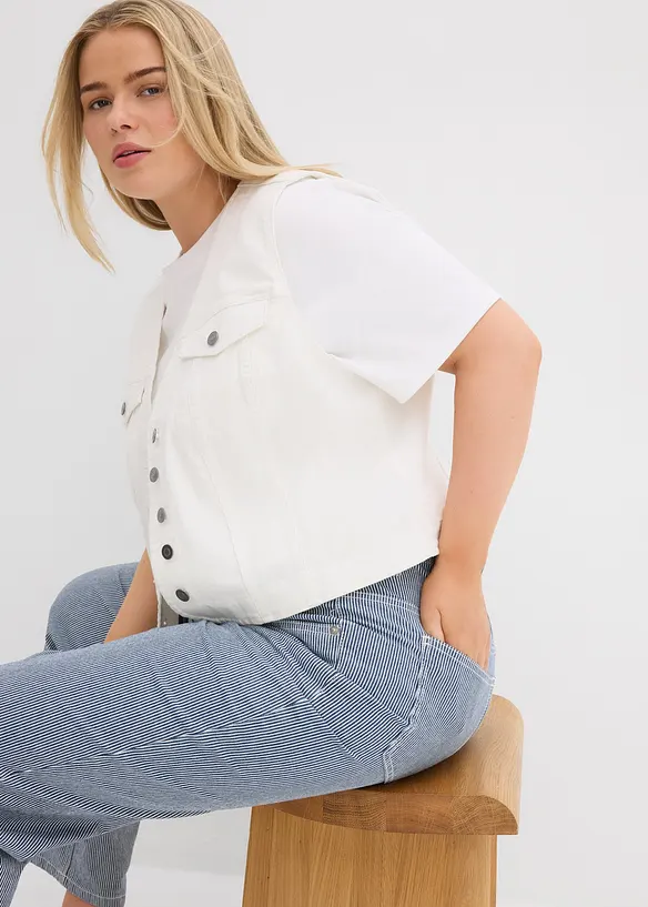 Jeansvest med stretch, bonprix
