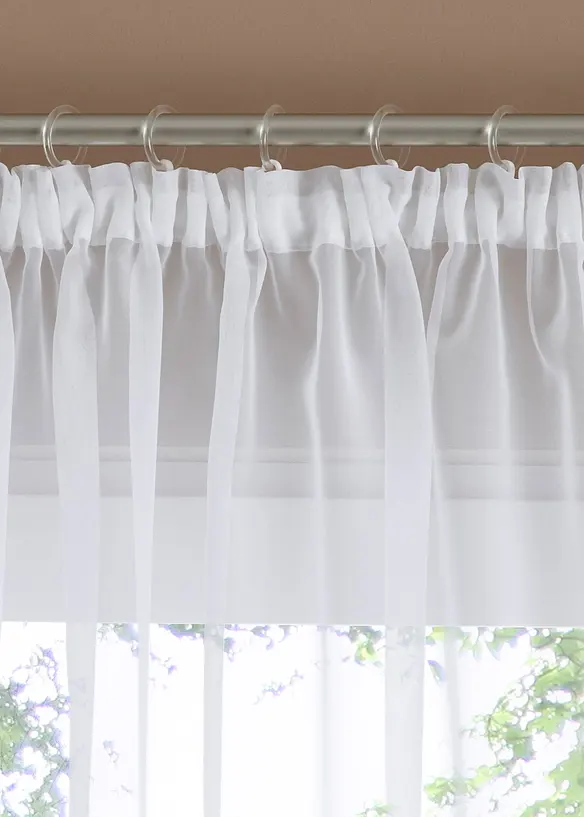 Gardin med buer, satengbånd og resirkulert polyester, bonprix