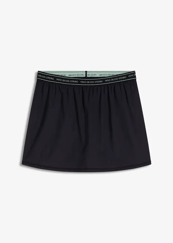 Ultralett treningsskjørt med integrert shorts, bonprix