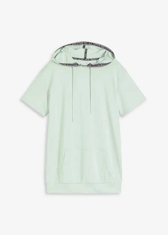 Oversized treningstopp med hette, hurtigtørkende, bonprix