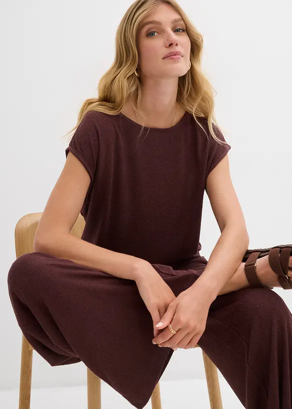 Vid bukse i strikket look, bonprix