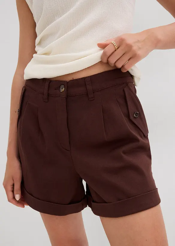Shorts i twill med høy midje, bonprix